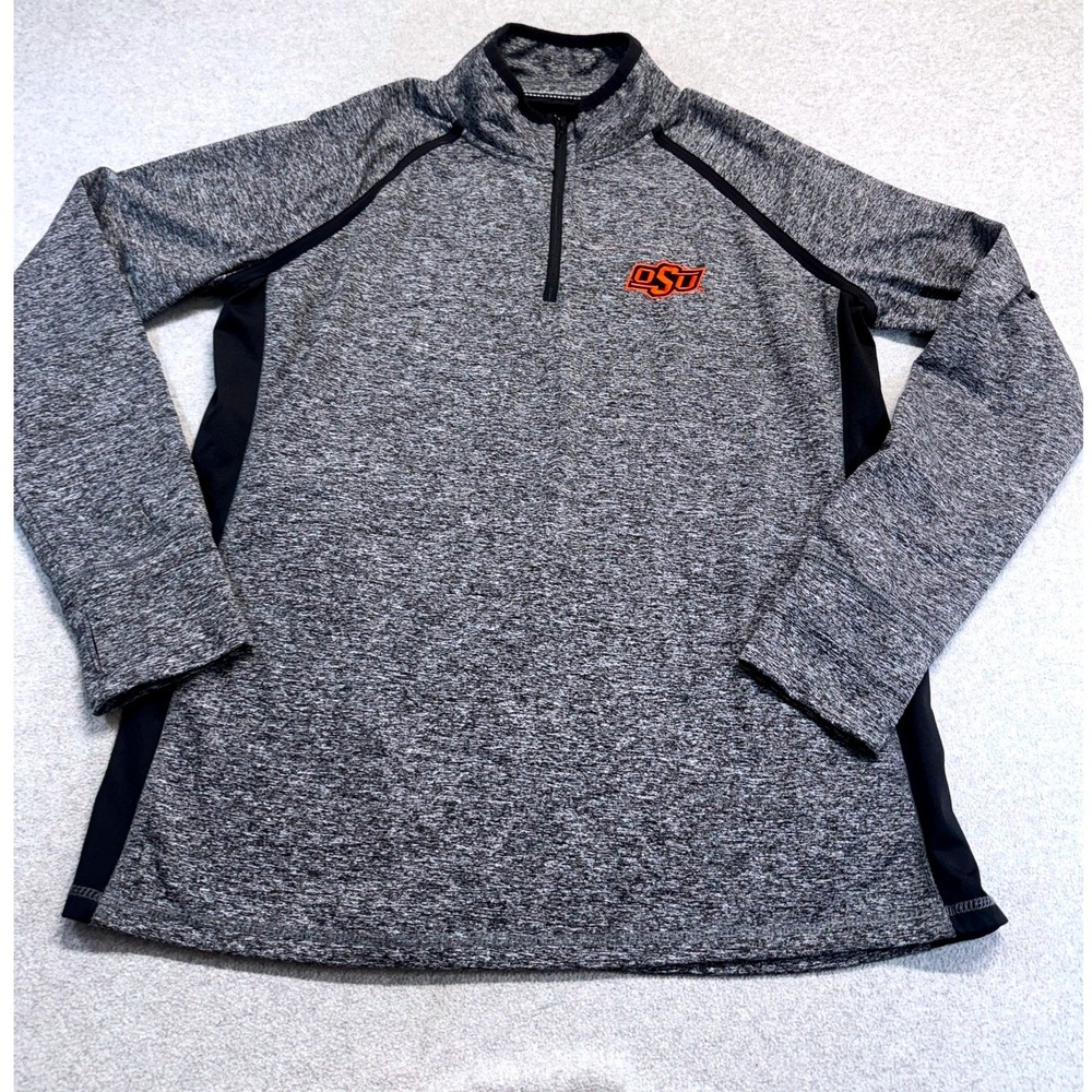 Camp David OSU Quarter Zip Pullover Mens 2XL Gray Oklahoma State Cowboys NCAA